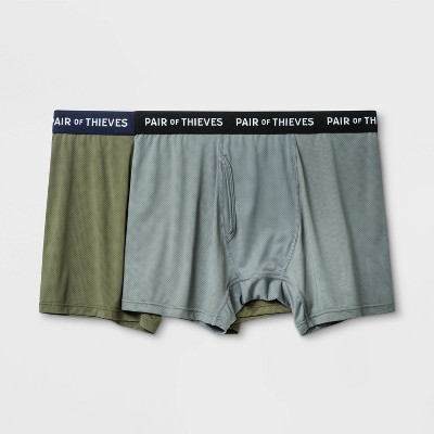 Pair Of Thieves Men's Super Fit Boxer Briefs 2pk - Green/gray S : Target
