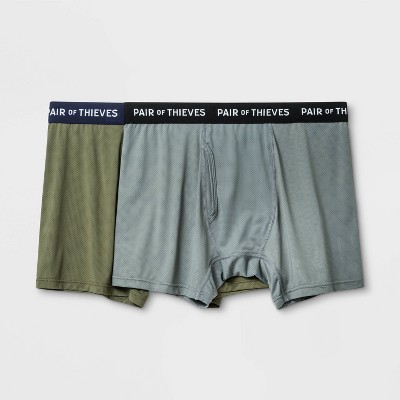 Pair Of Thieves Men's Super Fit Boxer Briefs 2pk - Green/gray Xl : Target