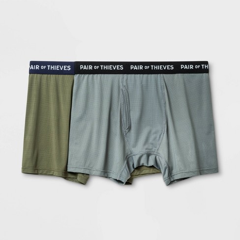 Pair of Thieves Men's Super Fit Boxer Briefs 2pk - Green/Gray M