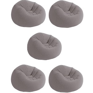 Intex Inflatable Contoured Corduroy Beanless Bag Lounge Chair, Gray (5 Pack) - 1 of 4