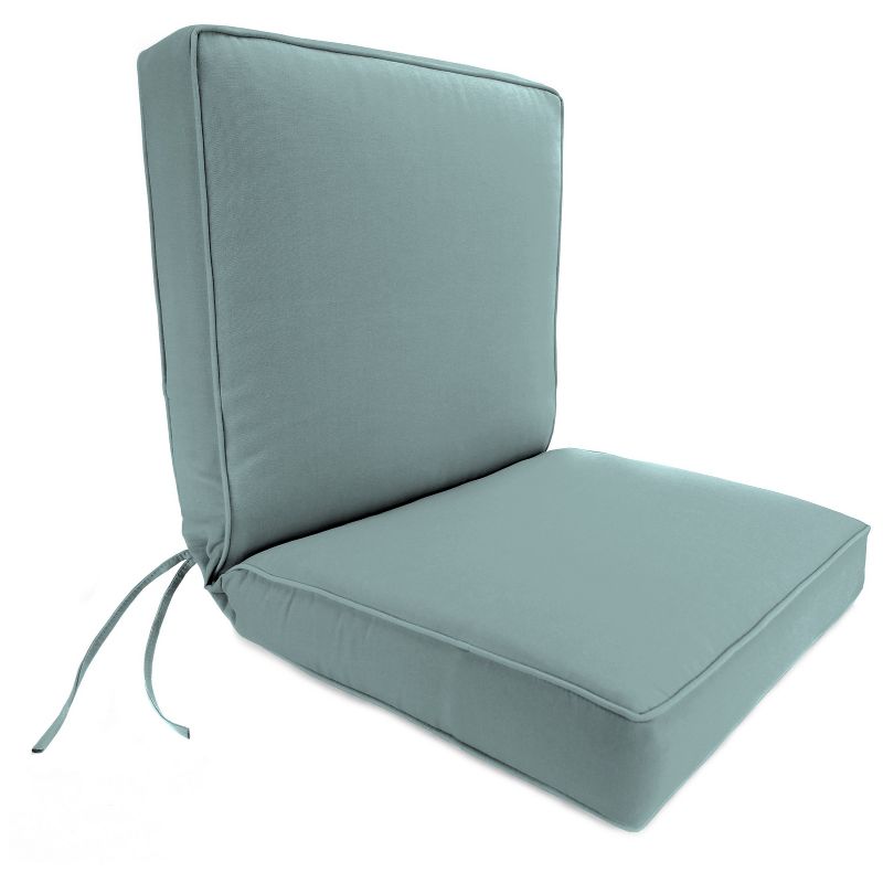Outdoor Boxed Edge Dining Chair Cushion In Sunbrella Cast Mist - Jordan Manufacturing, 1 of 5