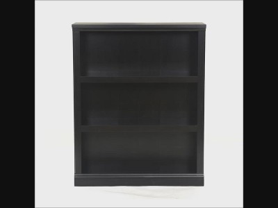 Estate Black Adjustable 3-Shelf Bookcase with Slide-On Moldings