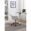 Lyngins Modern Teddy Wool Home Office Desk Chair,Small Swivel Task Chair for Office,Study,Vanity Room - 2 of 4
