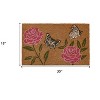 HomeRoots 18" X 30" Beige and Pink Coir Floral Outdoor Door Mat - 3 of 4