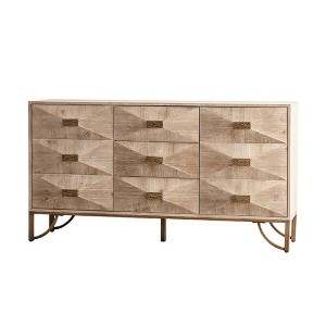 CLIHOME Modern 9 Drawers Dresser, Light Wood Chests of Drawers, TV Stand for Bedroom, Living Room, Hallway - 1 of 4