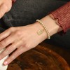 Ross-Simons Italian 6mm 18kt Gold Over Sterling Bead Stretch Bracelet With "Made in Italy" Lock Charm - 2 of 3