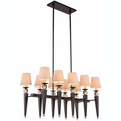 Elegant Lighting Olympia Collection Chandelier L:38 W:20 H:58 Lt:10 Bronze Finish Royal Cut Clear Clear Royal Cut Crystal
