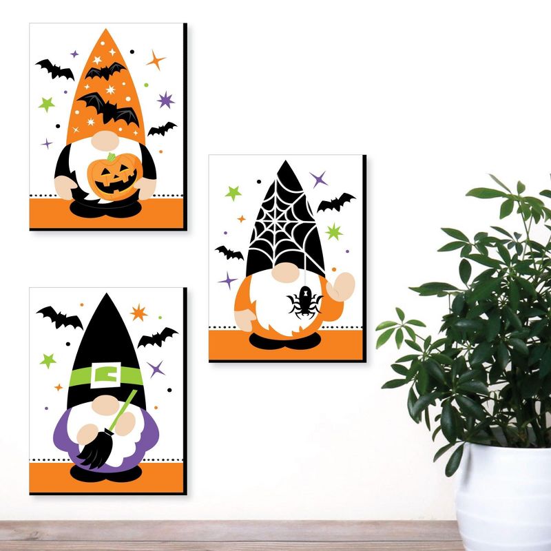 Big Dot of Happiness Halloween Gnomes - Fall Wall Art and Spooky Room Decor - 7.5 x 10 inches - Set of 3 Prints, 2 of 8