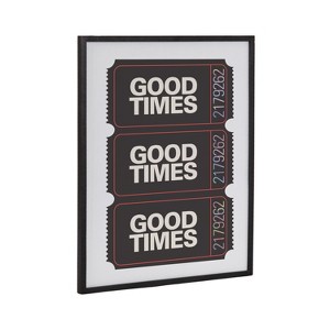 Kate & Laurel All Things Decor 16"x20" Gallery Preppy Retro Positive Quote Good Times Ticket Print by The Creative Bunch Studio Black - 1 of 4