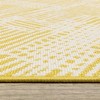 Captiv8e Designs Hilo Geometric Crosshatch Yellow/Ivory Indoor/Outdoor Rug - 4 of 4