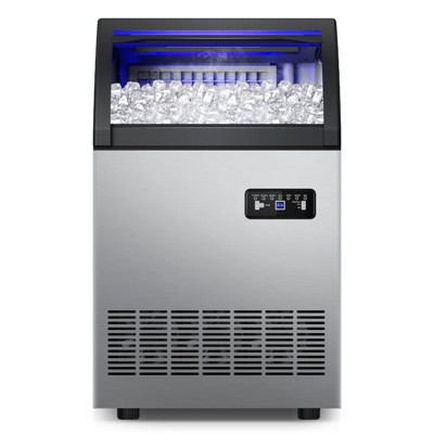 Velieta Commercial Ice Maker 260Lbs/24H, Ice Machine 72pcs Ice Cubes, Freestanding Ice Maker Machine with Water Line and Filter, 55Lbs Storage Ice Bin