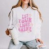 Simply Sage Market S.W.Smiley Let Your Light Shine Smiley Face Lightweight Garment Dyed Sweatshirt - 2 of 4