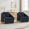 Modern Chenille Fabric Upholstered Accent Arm Chair,Comfy Leisure Wood Side Frame Armchair,Living Room Bedroom Reading Chair-Coolbibila - 3 of 4