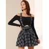 Allegra K Women's Gothic Plaid High Waist Detachable Suspender Skirts - 3 of 4
