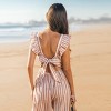 Women's Striped Backless Beach Jumpsuit with Tie-Front - Cupshe - 3 of 4