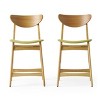 GDFStudio Cedric Mid-Century Modern Fabric and Rubberwood 23.5 Inch Counter Stool (Set of 2) - 2 of 4