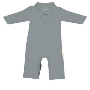 günamüna® Baby Bamboo Rayon with DIAPER-ZiPPER Collared Jumpsuit - 1 of 4