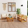 vidaXL Garden Lounge Set Cream Solid Acacia Wood Modular - 2 of 4