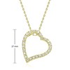 14K Gold plated cubic zirconia ribbon heart halo floating pendant necklace with elegant design - 2 of 4