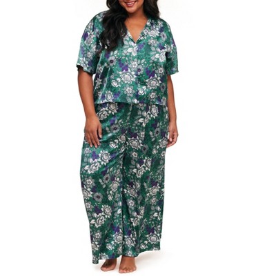 Adore Me Women's Verica Pj Sleepwear 2x / Glamour Blooms C02 Green ...