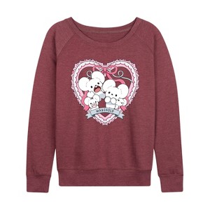 Women's - Pokémon - Maushold 4 Coquette Lightweight French Terry Wide Neck Long Sleeve Graphic Shirt - 1 of 4