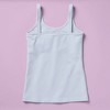 Shell Girls Camisole Pima Cotton Tank Top with Built-In Shelf Bra by Yellowberry, Light Blue, XL - 2 of 4