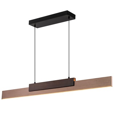 LLHZSY Wood Integrated LED Linear Pendant Light for Kitchen Island - W 47 1/5"