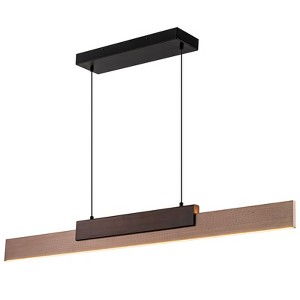 LLHZSY Wood Integrated LED Linear Pendant Light for Kitchen Island - W 47 1/5" - 1 of 4