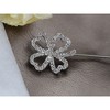 Anna-Kaci Crystal Studded Four-Leaf Clover Lapel Brooch Pin with Pearl Enclosure - Multicolor - 4 of 4