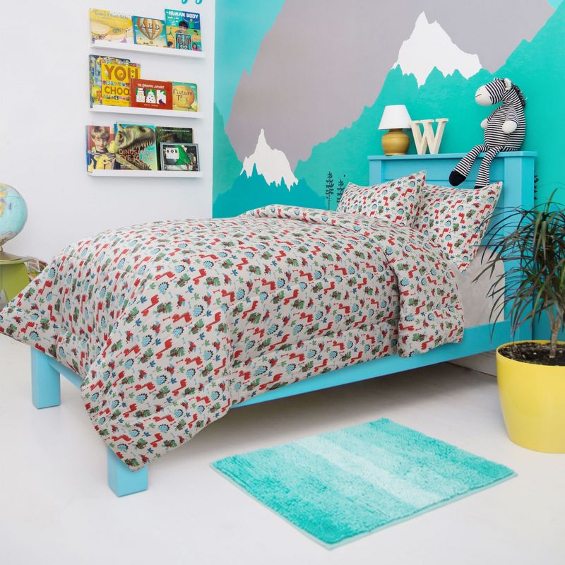 PiccoCasa Microfiber Kids Comforter Set Match 2 Pillow Covers Multicolor Full/Queen 3 Pcs, 4 of 6