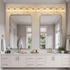 POWLIG 44.5" 5-Light Gold Dimmable Vanity Light - Modern Bathroom Transitional Fixture with Crystal Shades - 4 of 4