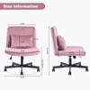 NicBex Adjustable Height Velvet Home Office Chair with Pillow and Wheels for Work Study Vanity - 2 of 2