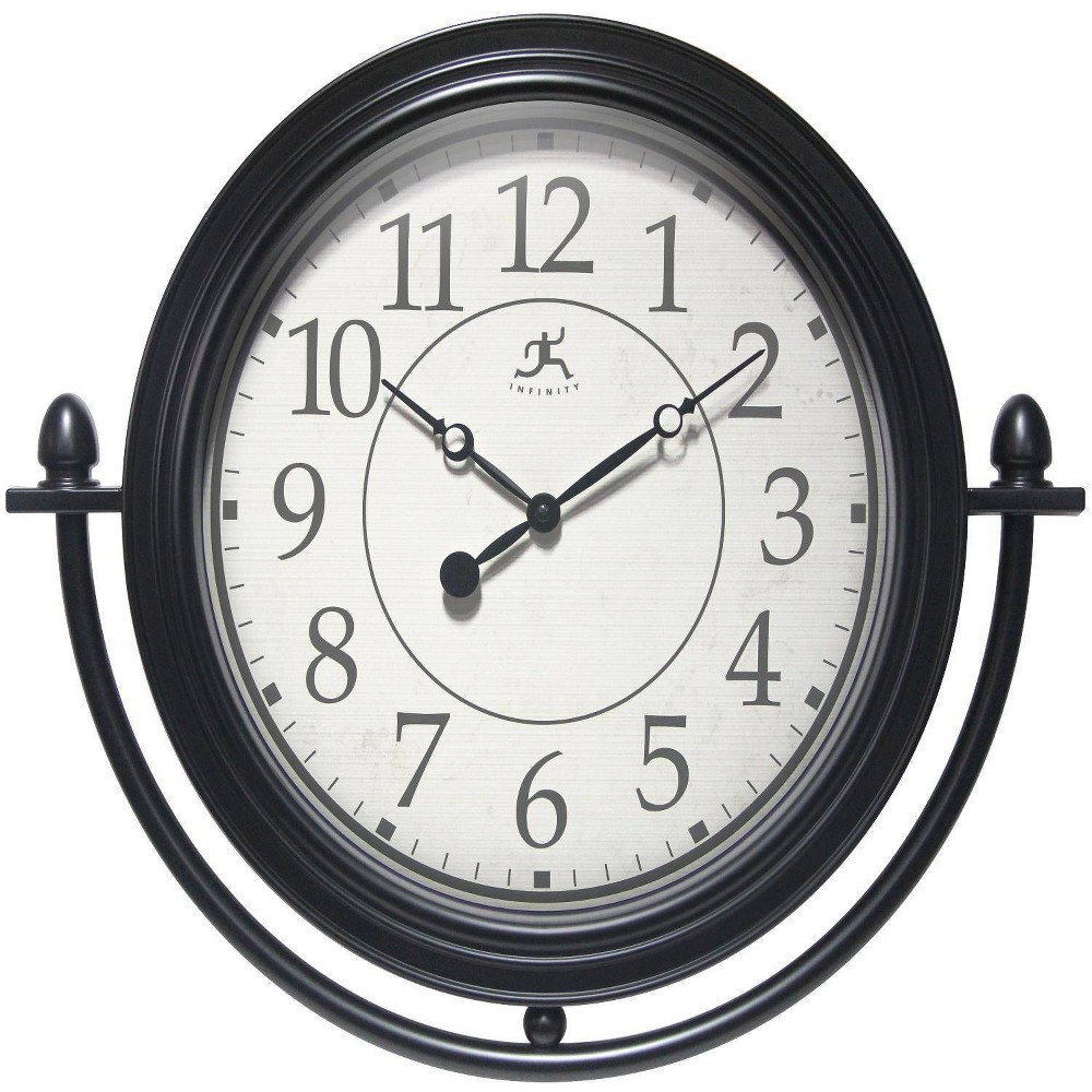 Photos - Wall Clock 17"x20" Finial  Black - Infinity Instruments
