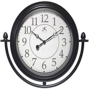 17"x20" Finial Wall Clock Black - Infinity Instruments