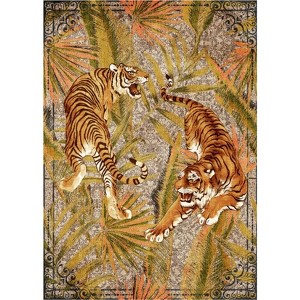 Coucheta Tiger Area Rugs for Bedroom, Modern Animal Pattern Washable Indoor Rug for Living Room, Soft Large Non-Slip Carpet Floor Mat for Playroom - 1 of 1