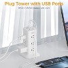 Power Strip Tower with Surge Protection, Flat Plug Extension Cord 6 Feet with 12 Multiple Outlets 3 USB(1 USB C), 900J Surge Protector Tower for Home - 4 of 4