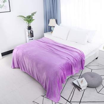 PiccoCasa 100% Polyester Soft Warm Fleece Plain Plush Bed Blankets 1 Pc