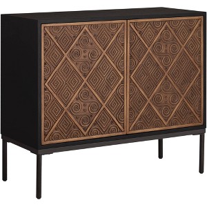 Vinnie 40" Wide Black and Brown 2-Door Accent Chest - 1 of 4