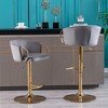 Velvet Bar Stools Set of 2 with Adjustable Height, 360¡ã Swivel, Chrome Footrest, and Metal Legs for Kitchen, Dining, or Bar - 3 of 4