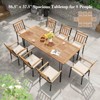 Costway 86.5-Inch Outdoor Dining Table with Acacia Wood Tabletop & Metal Legs Umbrella Hole - 4 of 4