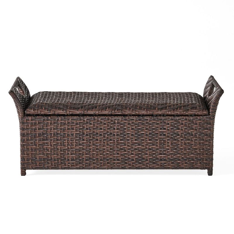 Janey PE Rattan Patio Storage Box with Handles, Storage Bench, Outdoor Furniture - Maison Boucle, 2 of 8