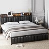 coucheta Bed Frame with Storage Headboard, Upholstered Platform Bed with USB Ports & Outlets, Noise Free, No Box Spring Needed - 2 of 4