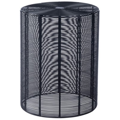 HomeRoots 18" Black Round Wire End End Table