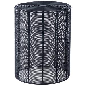 HomeRoots 18" Black Round Wire End End Table - 1 of 3