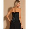 Allegra K Women's Victorian Style Strapless Lace Up Bustier Top - 4 of 4