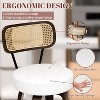 DYHOME 26 Inches Swivel Counter Height Bar Stools with PE Rattan Back, Faux Leather Upholstered Bar Chairs, Set of 4 - 3 of 4