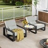 Set of 2 Aluminum Outdoor Lounge Chairs with Metal Frame,Modern Patio Chairs with Cushions,Club Chairs for Balcony or Backyard-Cuddlewood - 3 of 4