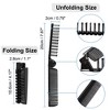 Unique Bargains Women's Travel Plastic Dual Head Toothed Foldable Hairdressing Hair Comb Brush 1 Pc - 2 of 4