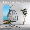 SKRAN Hanging Egg Chair, Swing Basket Egg Chairs with Stand Wicker, UV Resistant Removable & Washable Cushions for Bedroom Porch - 4 of 4