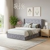 ELJGET Large-sized lifting storage bed, soft-padded platform bed frame, headboard with backrest, hydraulic lifting storage bed - 3 of 4